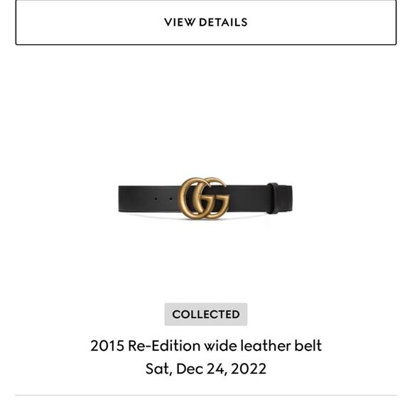 Gucci 2015 Re-Edition Wide leather Black Belt with Gold GG Buckle - Picture 8 of 8